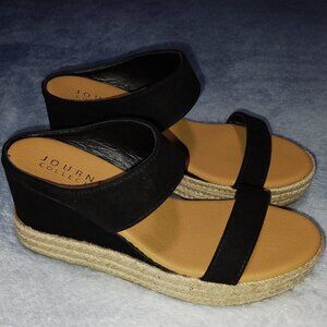 Women's Alissa Black Wedge Sandals Size 6.5. NWOB. Retail $73.99.
